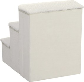 PawHut Schody dla Zwierząt Schodki Składane z Schowkiem MDF Biały 40x54x48 cm | Aosom PL