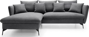 Ciemnoszara kanapa narożna rozkładana N8-C33