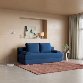 Masseno Sofa ASPERO z funkcją spania i pojemnikiem na pościel, Rozkładana sofa - Niebieski, KRONOS 09