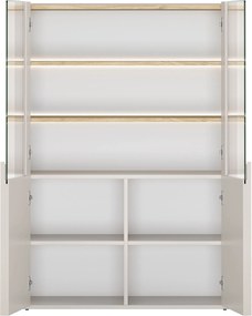 Witryna Amilio 100 cm dwudrzwiowa - kaszmir / dąb olejowany / uchwyty kaszmir