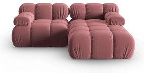 Różowy aksamitny narożnik (prawostronny) Bellis – Micadoni Home