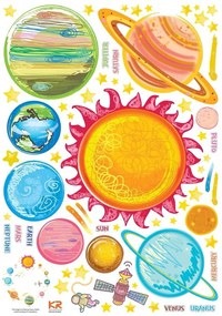 Zestaw naklejek ściennych Ambiance Solar System Planets