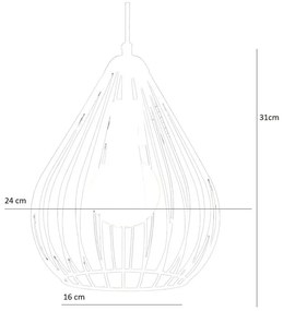 Czarna lampa wisząca z metalowym kloszem ø 24 cm – Opviq lights