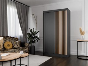 Szafa przesuwna ARTON 120 cm czarna z lamelami – nowoczesny design i funkcjonalność