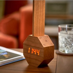 Ciemnobrązowa lampa stołowa LED w dekorze czereśni (wysokość 39,5 cm) Octagon One – Gingko