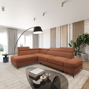 Masseno Narożnik AVISE z funkcją spania i pojemnikiem na pościel Narozniki L, Rozkładana sofa - Miedziany, QUELLE 54
