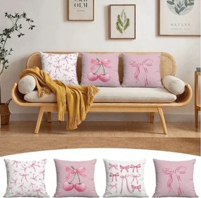 Poszewka na poduszkę CHERRIES 45x45 cm, różowa