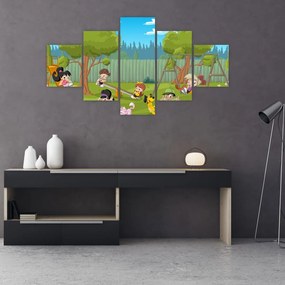 Obraz - Dzieci na placu zabaw (125x70 cm)