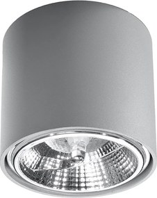 Plafony Nowoczesny Tiube, Aluminium - 1 Źródło - L.12 X H.11 Cm - Szary