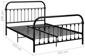 Czarne metalowe łóżko w stylu loft 140x200 cm - Etiosa