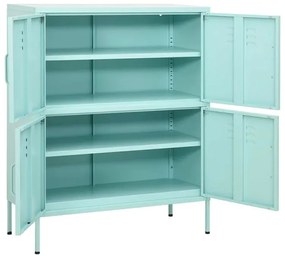 Miętowa stalowa szafka zamykana do garażu P3-A92