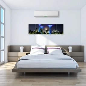Obraz przedstawiający pełnię księżyca w ogrodach Singapuru (170x50 cm)