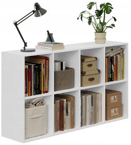 Regał otwarty komoda kostka 4x2 pojemny biały na książki biurowy nowoczesny