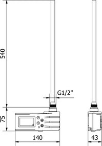 Mexen FA-J1229 grzałka elektryczna 600 W, czarna - W959-0600-70