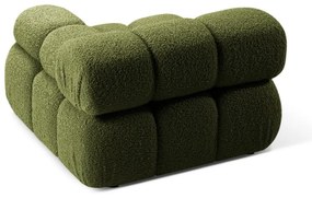 Zielony moduł sofy z materiału bouclé (prawostronny) Bellis – Micadoni Home