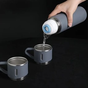 Termos 500 ml z 3 kubkami HOT&COLD, zielony