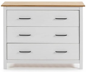 Biała niska komoda z litego drewna sosnowego 100x80 cm Miranda – Marckeric