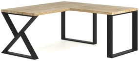 Drewniane narożne biurko loft 170x70 + 70x90 - Uvox