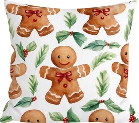 Flanelowa poszewka na poduszkę MERRY GINGER 45x45 cm, kolorowa