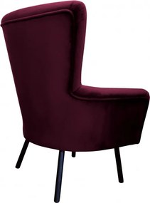 Fotel TULIP tkanina Welur noga metalowa Uszak luksusowy komfort salonu : Kolor nogi - Czarna, Kolor tkaniny - VELVET - MG02