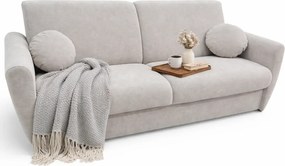 Jasnoszara sofa typu wersalka z poduszkami G7-K53