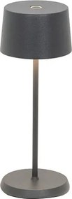 Lampa stołowa LED Zafferano OLIVIA PRO MICRO, ciemnoszara, akumulatorowa i ściemnialna