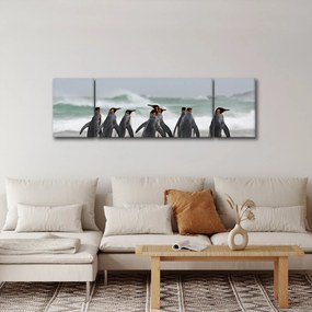 Obraz pingwinów nad oceanem (170x50 cm)