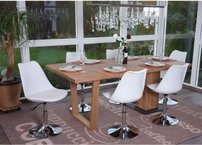 Krzesło do jadalni Vaasa T501 (zestaw 6 sztuk),  biały, chromowana podstawa