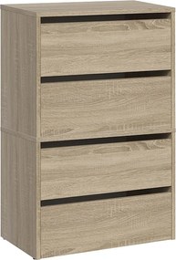 Szafka na obuwie MODO X2 | Dąb Sonoma |  60x36x88 cm | Szafka na obuwie 4-poziomowa