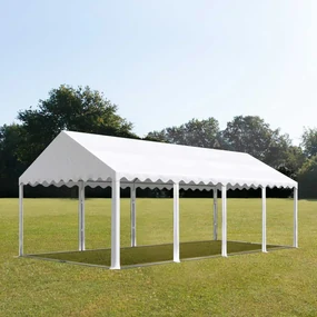 TOOLPORT 4x8 m Namiot imprezowy bez ścian bocznych, plandeka PVC, biały, z ramą podłogową - (1054)