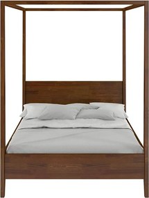 Łóżko bukowe Visby CANOPY z baldachimem, 140x200, orzech