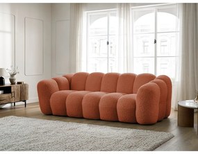 Ceglasta sofa z materiału bouclé 232 cm Hippolyte – Bobochic Paris