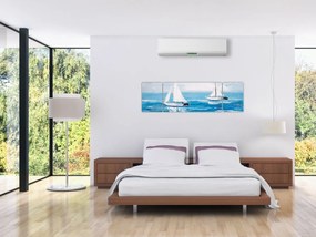 Obraz - Obraz jachtów na morzu (170x50 cm)