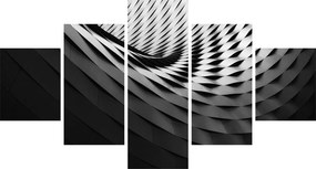 Abstrakcyjny obraz - czarno - biała spirala (125x70 cm)