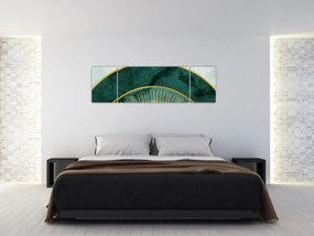 Obraz - Kształty ze złotą teksturą (170x50 cm)