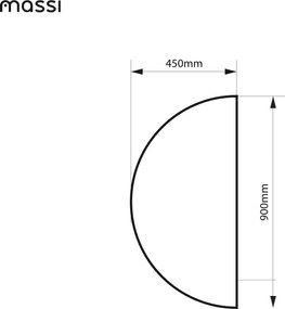 Lustro półokrągłe z podświetleniem MOON Half LED | Różne rozmiary | Różne kolory : Kolor tafli szkła - Srebrny, Rozmiar - 90 x 45 cm