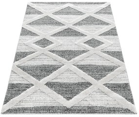 Dywan nowoczesny Pisa 3D Geometria kremowo-szary 60 cm x 110 cm