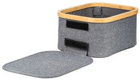 Pojemnik do przechowywania G21 24 x 30 x 15 cm, bambusowy z pokrywką, szary