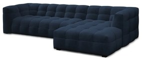 Niebieski aksamitny narożnik Windsor &amp; Co Sofas Vesta, prawostronny