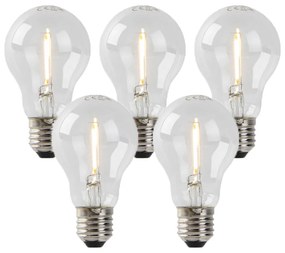 Zestaw 5 żarówek LED E27 A60 1W 80 lm 2200K