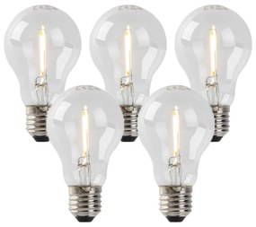 Zestaw 5 żarówek LED E27 A60 1W 80lm 2200K
