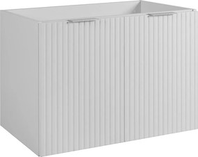 Szafka łazienkowa z drzwiami, Biały + srebrny uchwyt, 80 x 57 x 46 cm