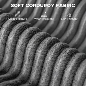 HOMCOM Szezlong 2-osobowy, sofa z funkcją spania 134 x 151 cm z uchwytami na napoje, do salonu, szara | Aosom PL