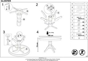 Okrągły stół Gloster na drewnianej nodze