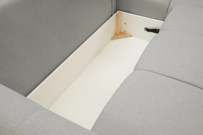 Masseno Narożnik MODA z funkcją spania i pojemnikiem na pościel Narozniki L, Rozkładana sofa - Szary, NORDIC ASH