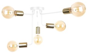 żyrandol natynkowy NIXO 5xE27/60W/230V biały/guldfarvet