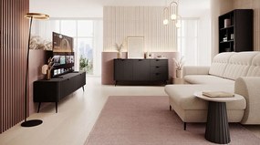 Czarna  komoda z szufladami  L8-C76