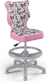 Krzesło dziecięce z wzorami i podnóżkiem Petit Grey rozmiar 4 (133-159 cm)