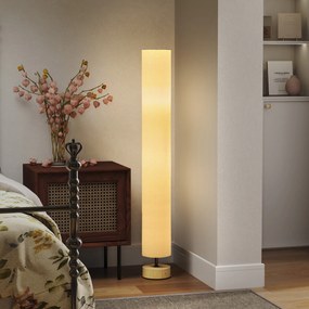 HOMCOM Lampa stojąca do salonu z kloszem lnianym, włącznik nożny | Aosom PL