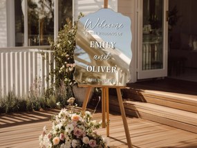 Spersonalizowana naklejka na lustro S50 – Welcome to the wedding of...
